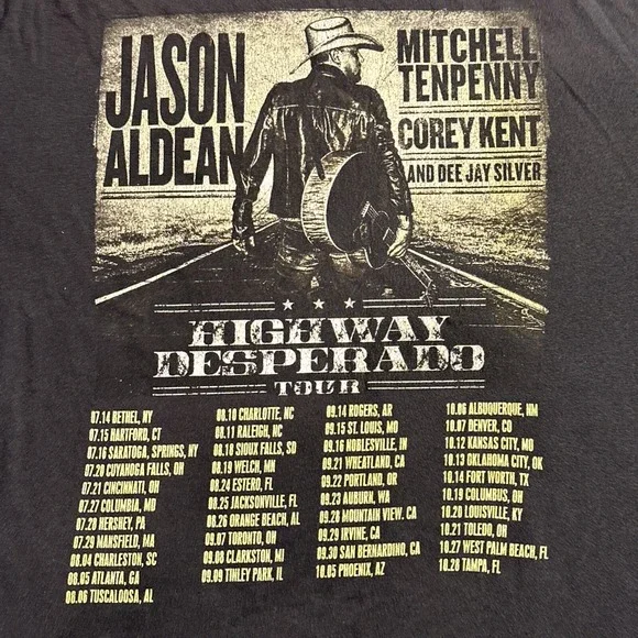Jason Aldean Highway Desperado Tour‎ Womans L  T Shirt - Picture 7 of 7